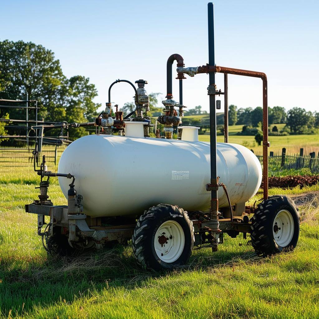 Propane equipment and parts Propane in a farm setting photographs